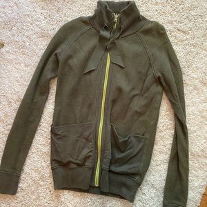 Zip up reversible sweater jacket